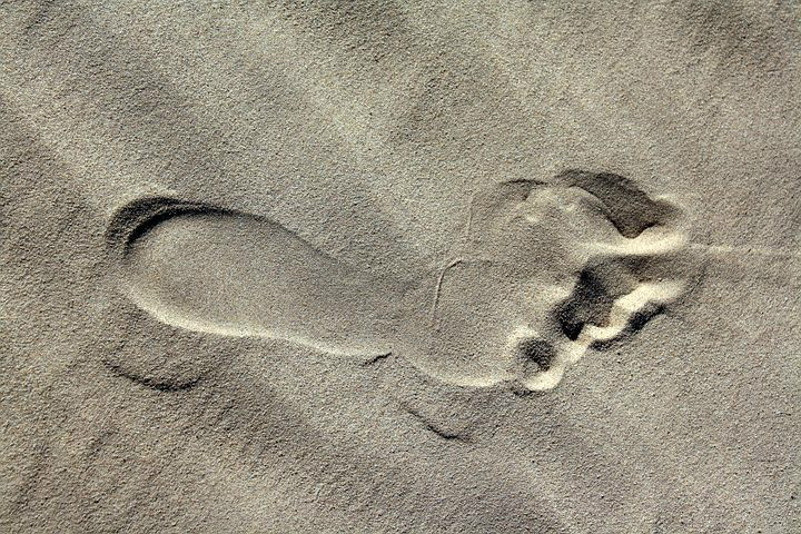 Fußabdruck im Sand